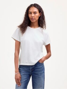 NWT! Madewell - The Perfect Crewneck Tee in Allday Jersey - White - Size Medium